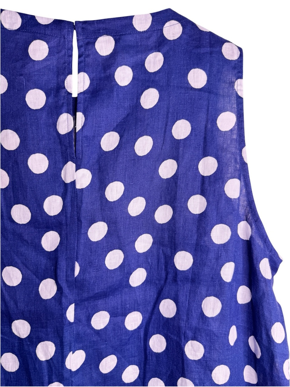 BODEN NWT Polka Dot Linen Sleeveless Shell Size US 14 in Blue Dot - Picture 10 of 14